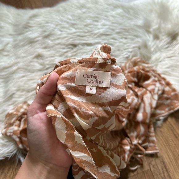 CAMILA COELHO Sky Wrap Top In Brown Zebra - Picture 4 of 4